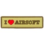 Нашивка PVC/ПВХ с велкро I Love Airsoft Койот